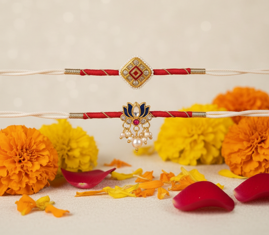 Combo of 2 Kundan Rakhi