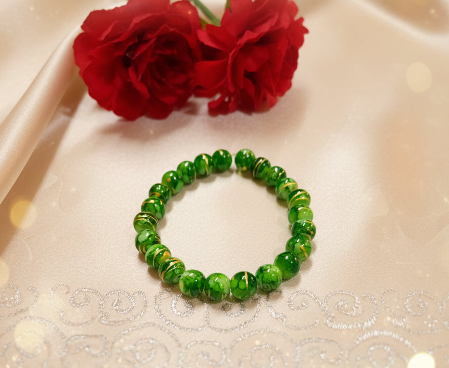 Marble Printed Adjustable Beads Bracelet (8mm)