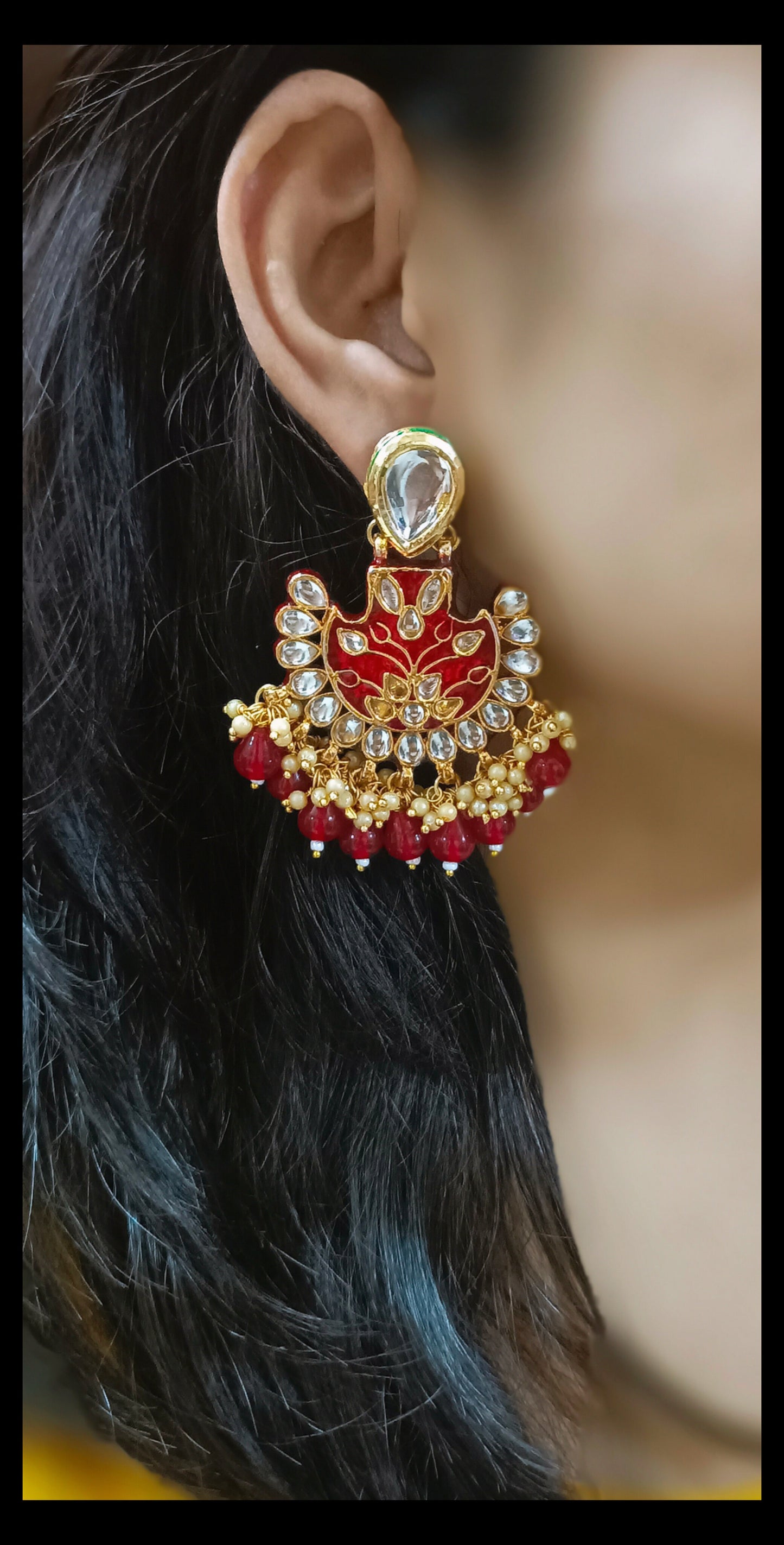 Exclusive High Quality Meenakari Kundan Earrings