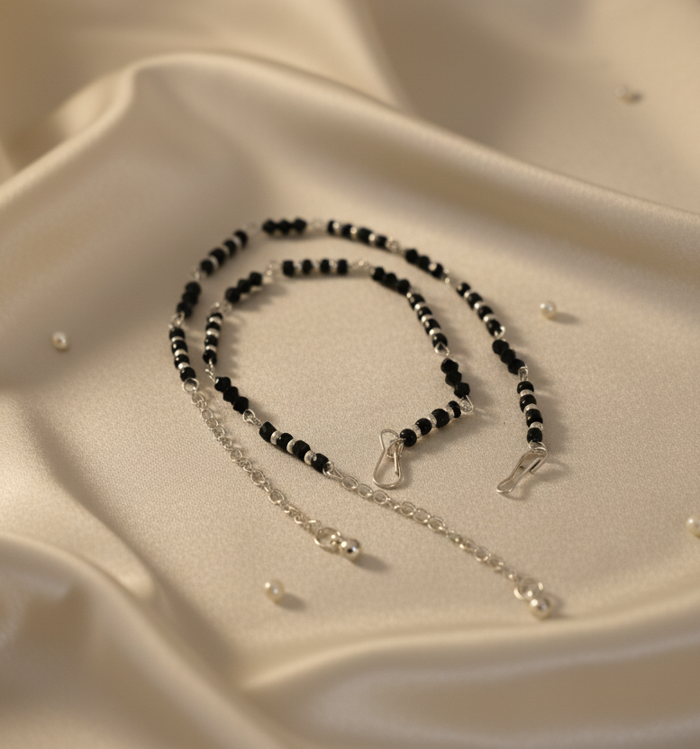 Black Crystal Beads Anklet