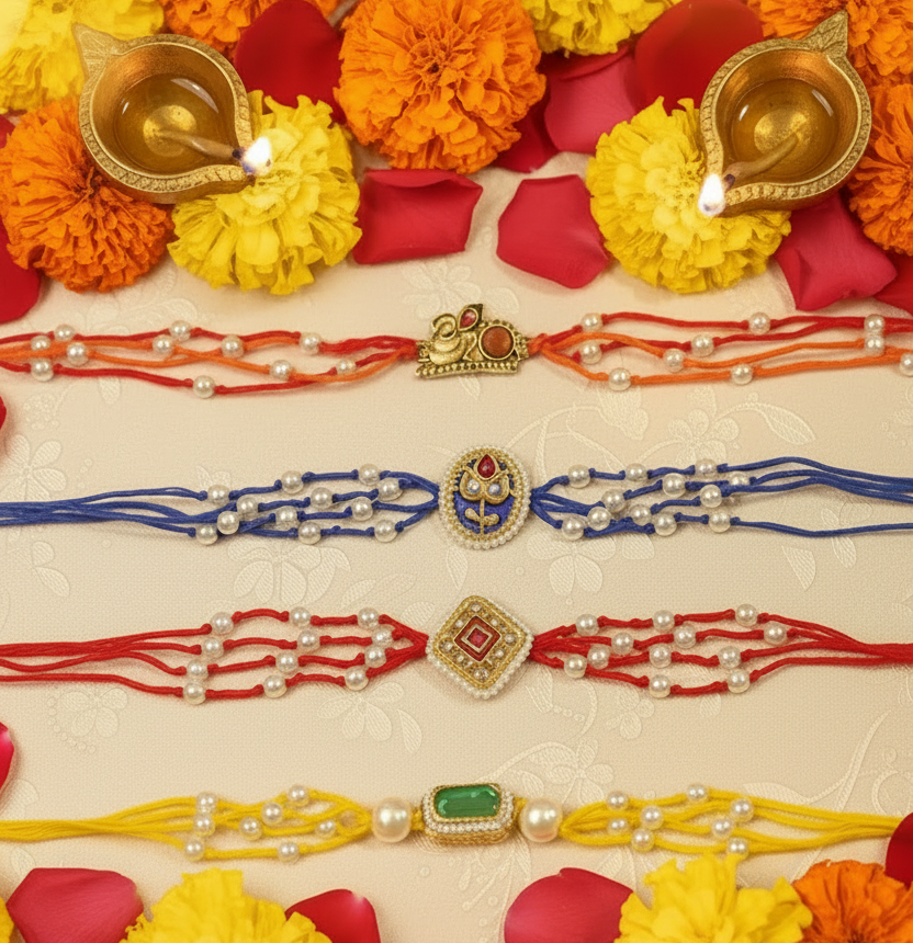 Combo of 4 Colorful Rakhi
