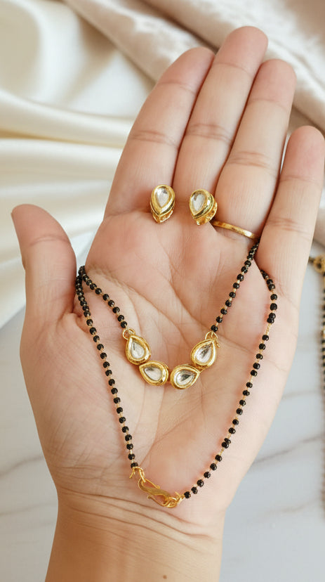 Gold Plated Meenakari Kundan Mangalsutra