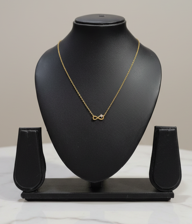 Golden Oxidised Anti-Tarnish Infinity Pendant Necklace