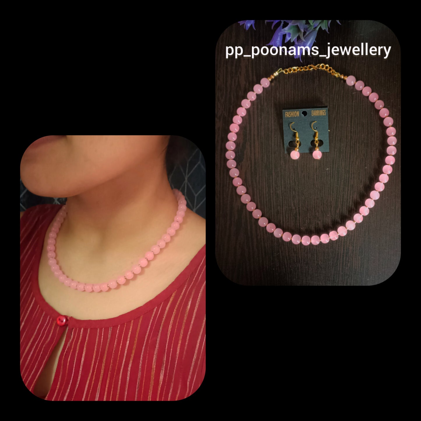Simple Artificial Beads Necklace Set