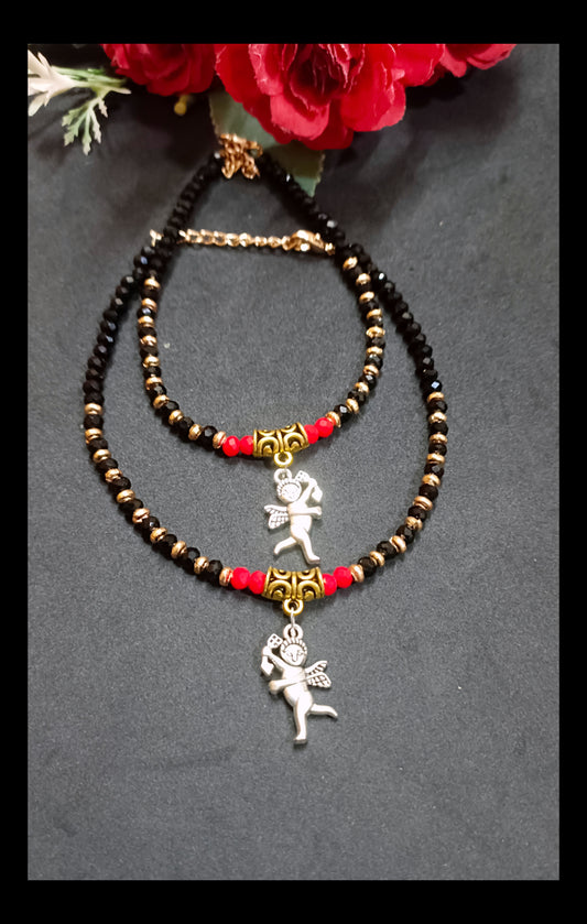 Crystal Beads Rose Gold Chain Anklet