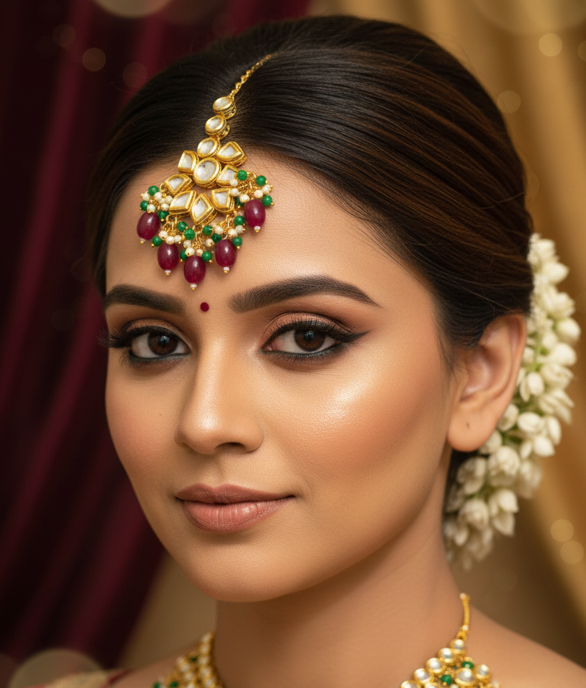 Meenakari Kundan Maangtikka