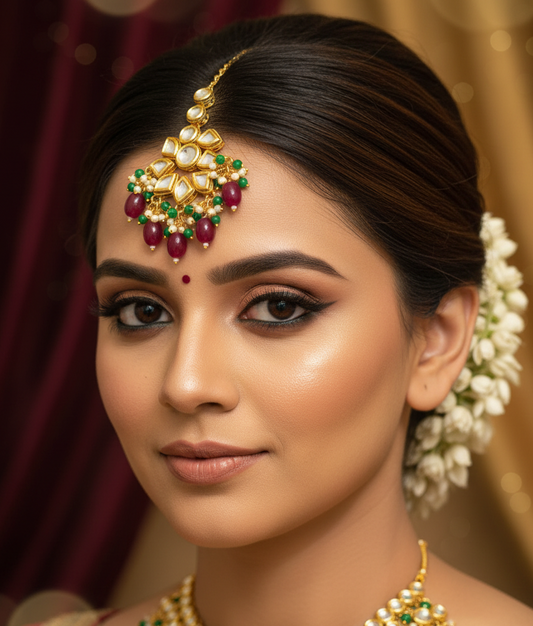 Meenakari Kundan Maangtikka