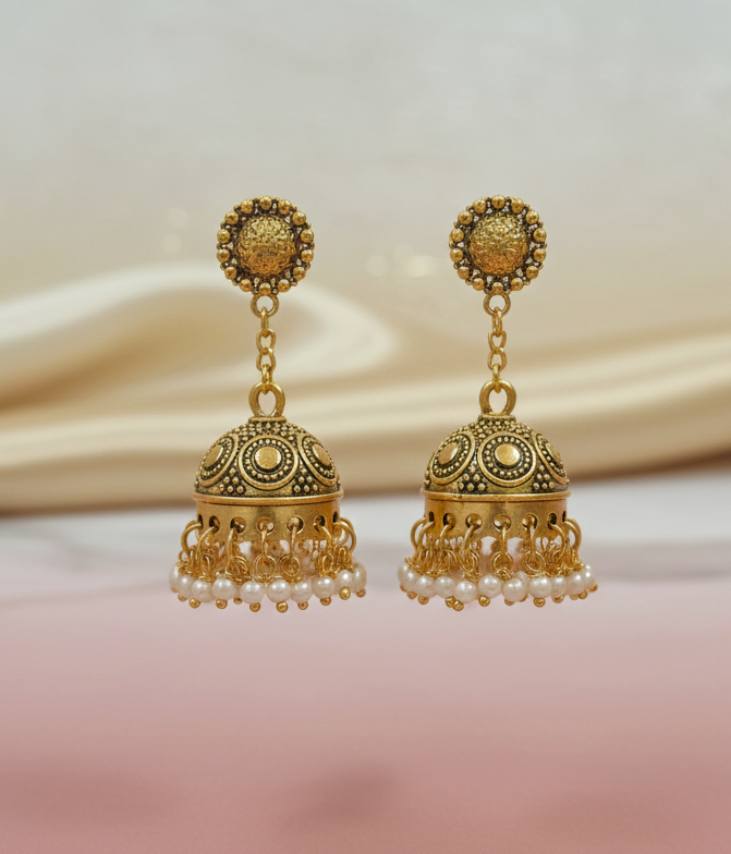 Golden Chain Jhumkas