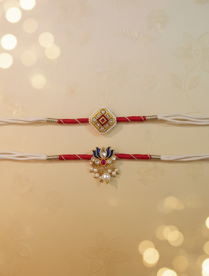 Combo of 2 Kundan Rakhis
