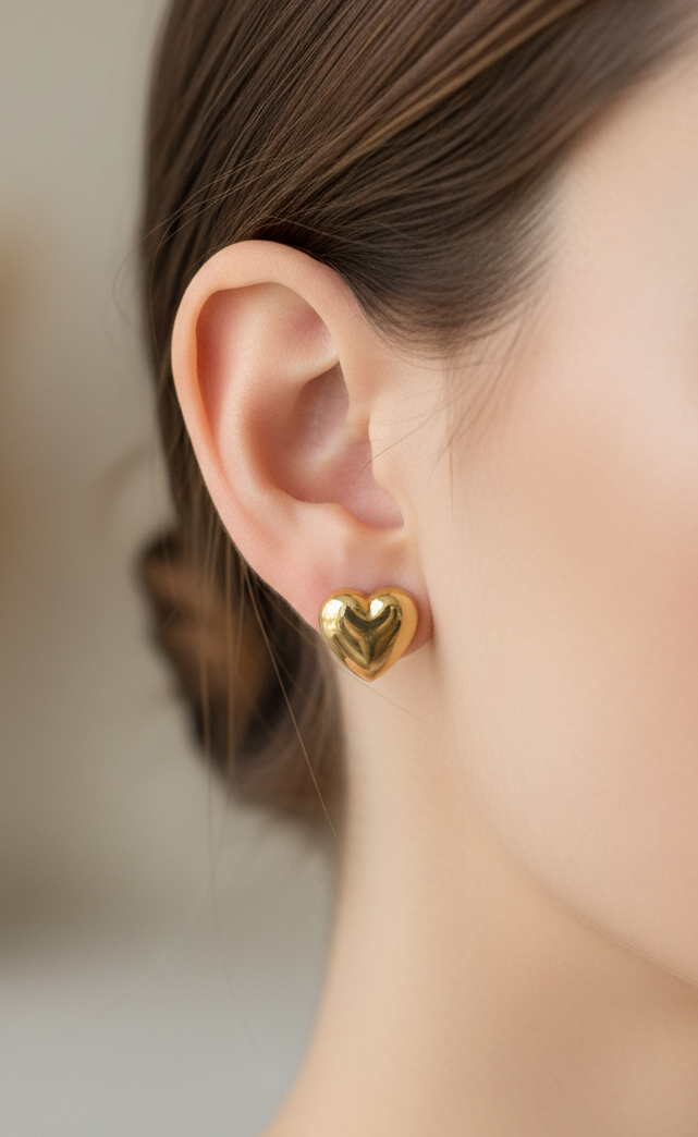 Anti-Tarnish Heart Shape Earrings