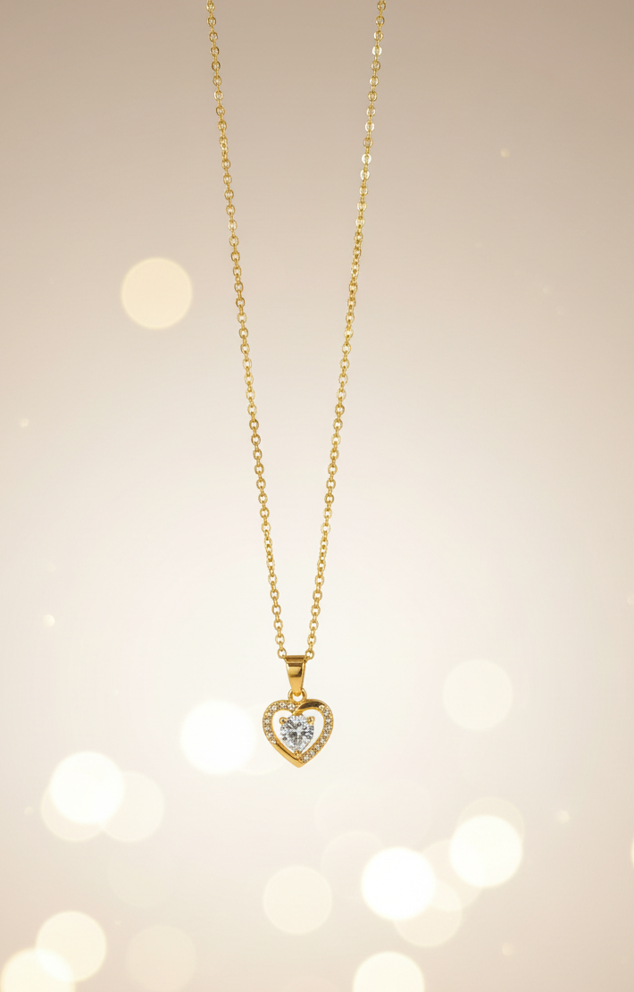 Anti-Tarnish Heart Pendant Necklace