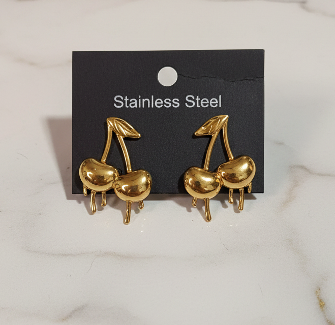 Anti-Tarnish Cherry Earrings