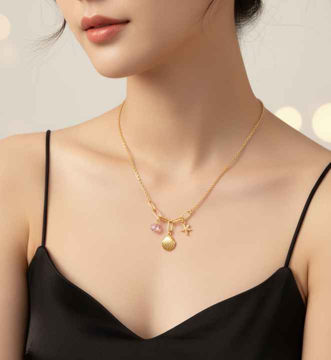 Golden Oxidised Anti-Tarnish Chain Necklace