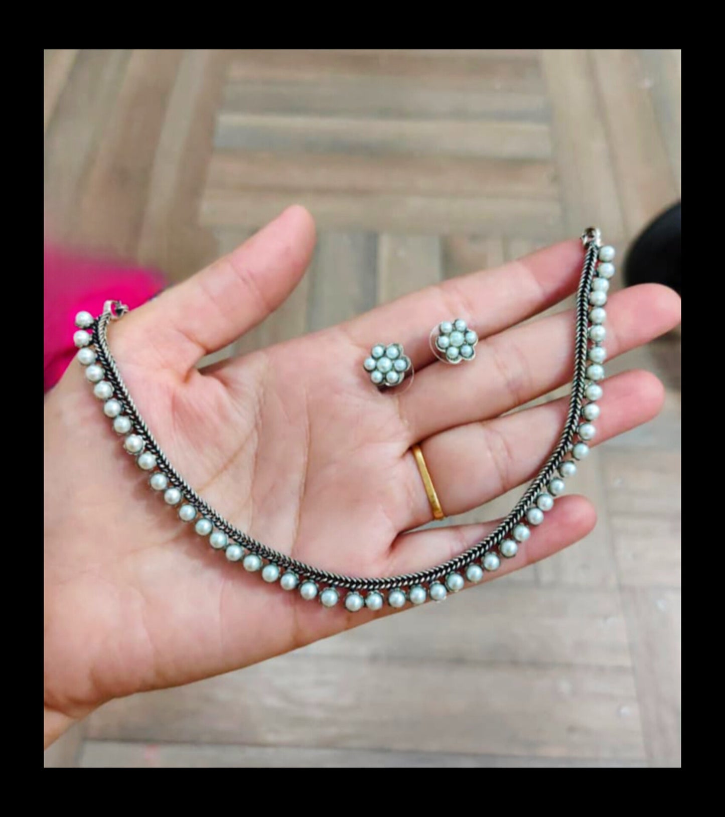 Oxidised Choker Set