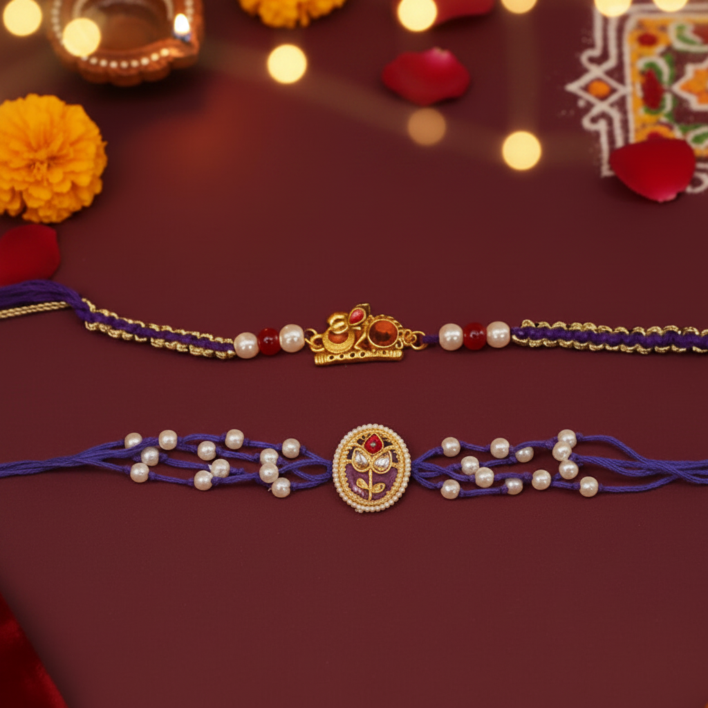 Combo of Om & Kundan Rakhi