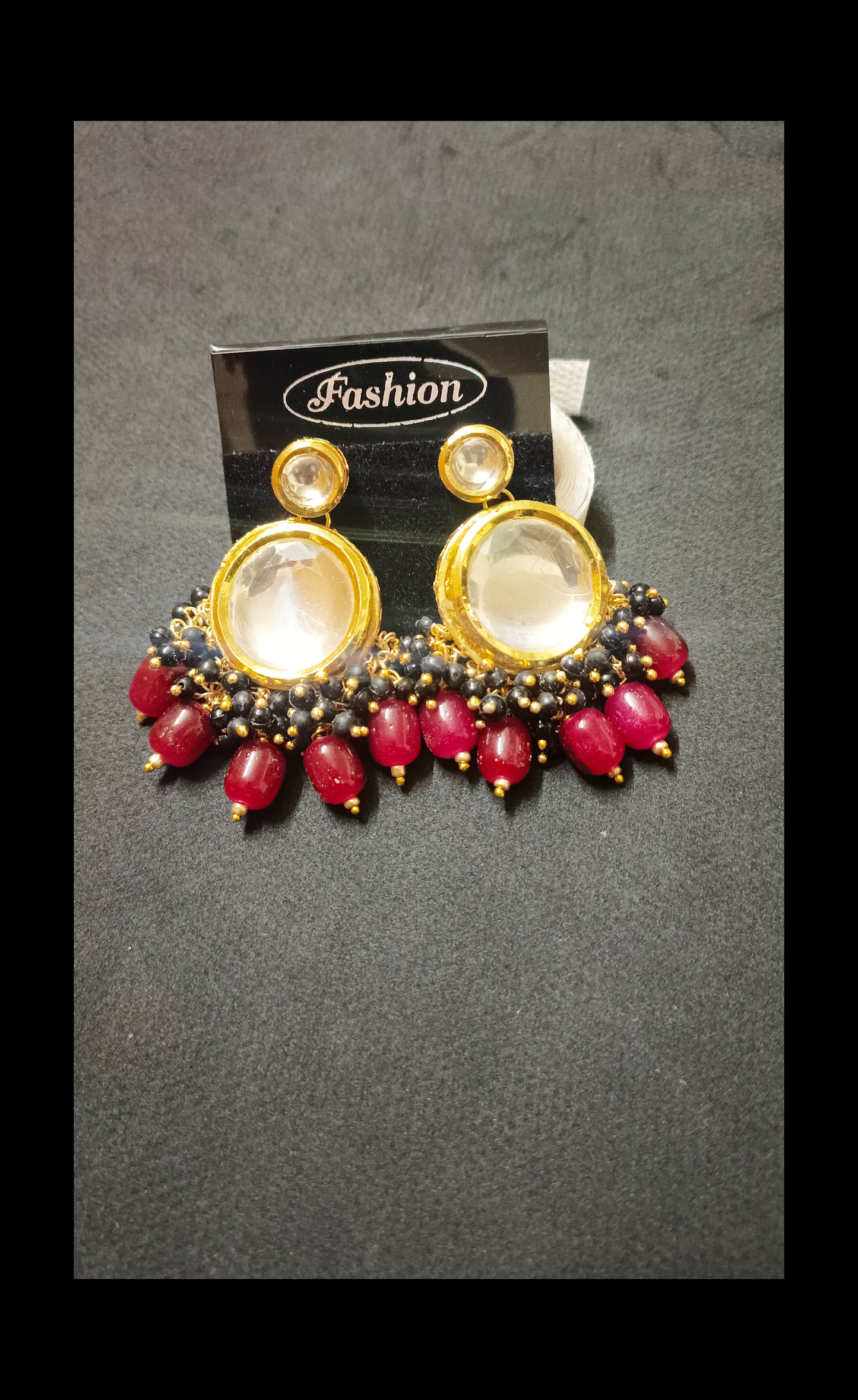Meenakari Double Layer Kundan Earrings