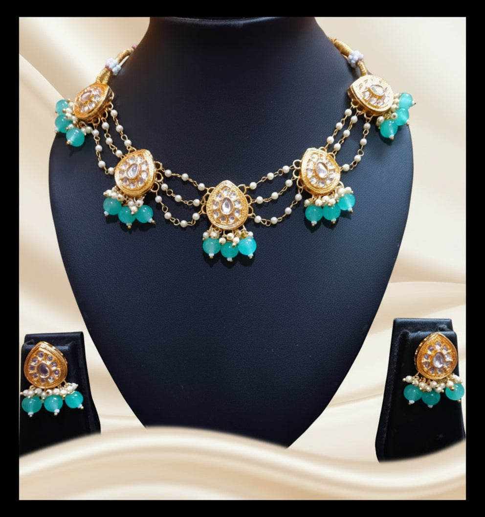 Exclusive Kundan Ganthan Chain Choker Set