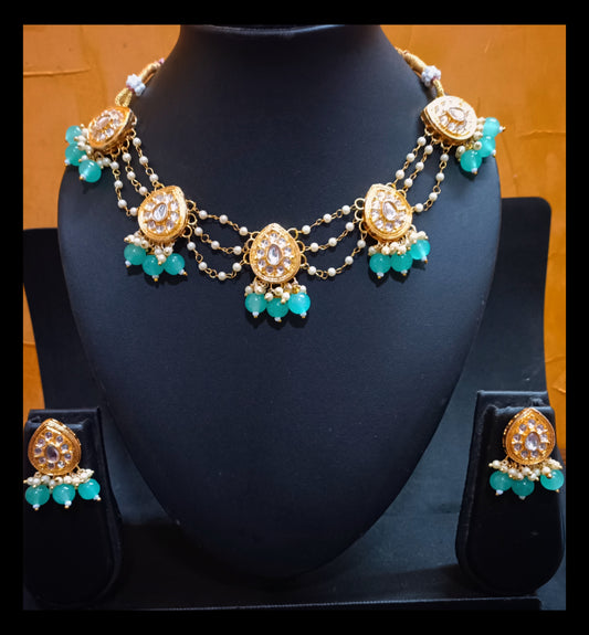 Exclusive Kundan Ganthan Chain Choker Set
