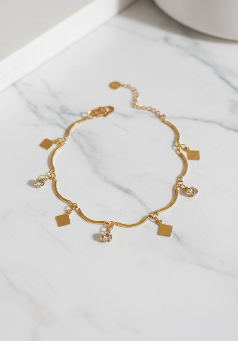Delicate Gold-Plated Charm Bracelet
