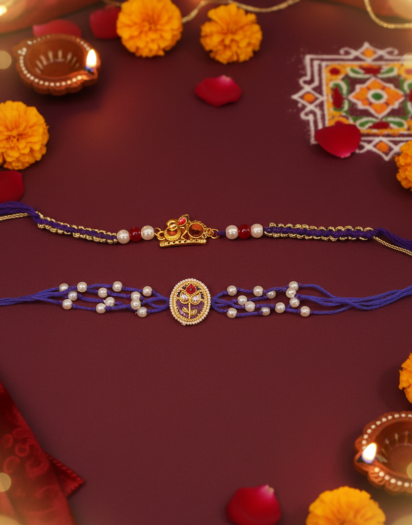 Combo of Om & Kundan Rakhis