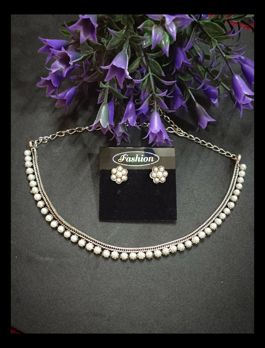 Oxidised Choker Set