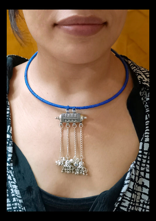 Oxidised Hasli Neckpiece