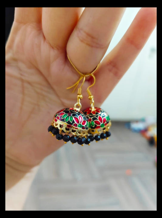 Beautiful Meenakari Jhumkas