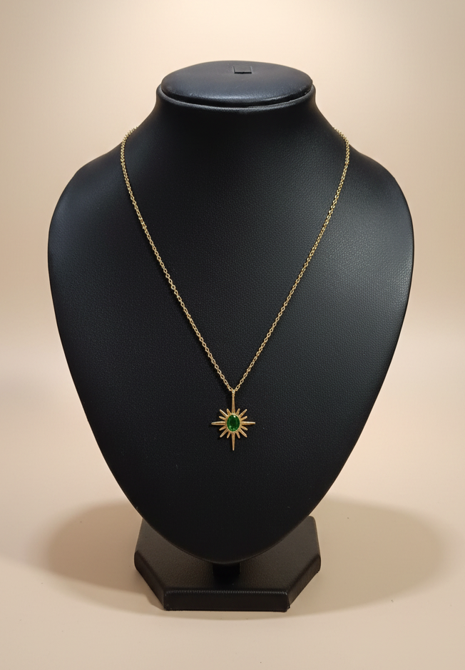 Golden Oxidised Anti-Tarnish Pendant Necklace