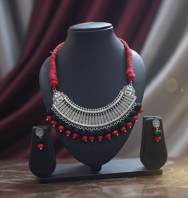 Simple & Luxury Pendant Adjustable Cotton Thread Necklace Set