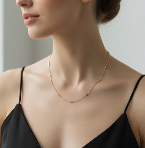 Golden Oxidised Anti-Tarnish Chain Necklace