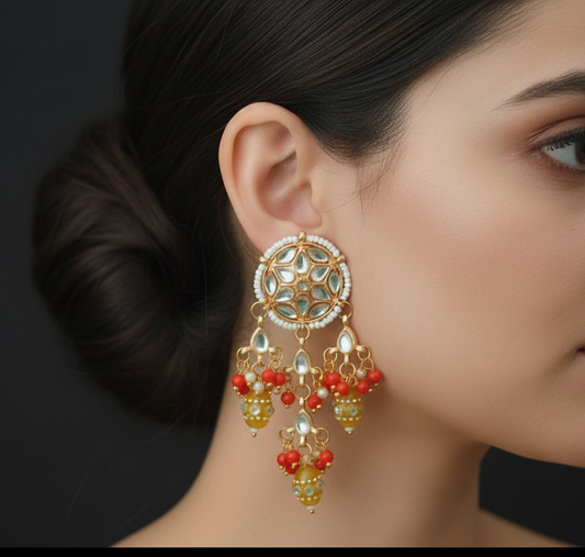 Beautiful Meenakari Kundan Earring