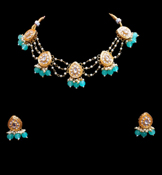 Exclusive Kundan Ganthan Chain Choker Set