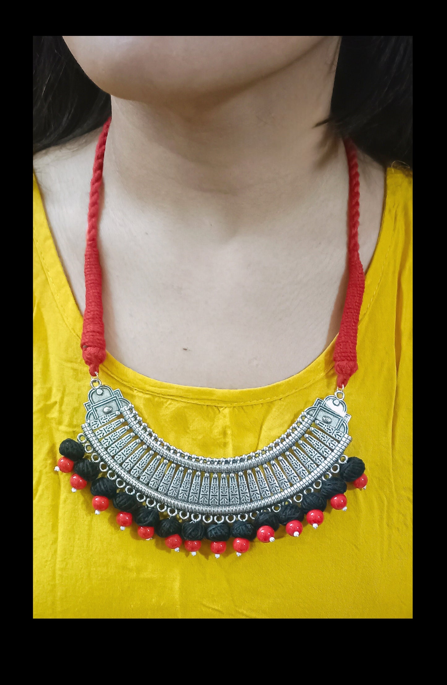 Simple & Luxury Pendant Adjustable Cotton Thread Necklace Set
