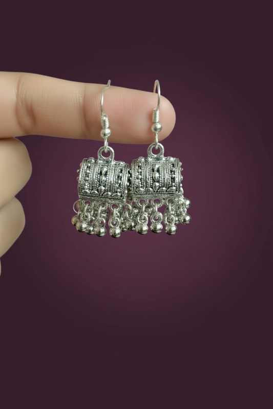 Oxidised Silver Plated Earring