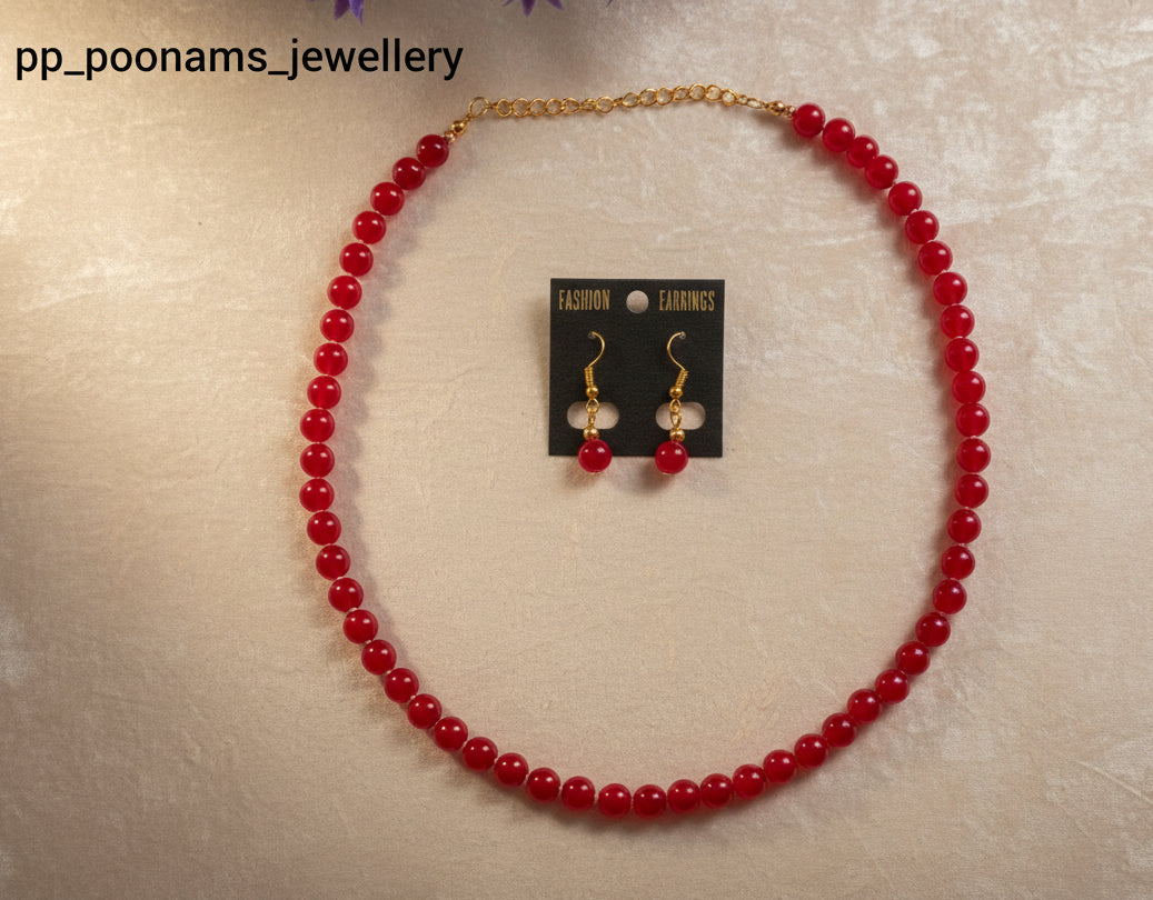 Single line Beads Necklace Set