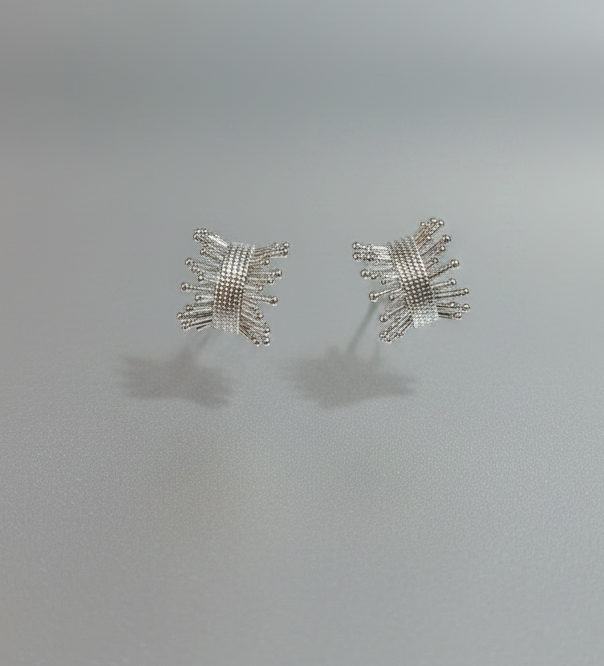 Anti-Tarnish Silver Round Earrings