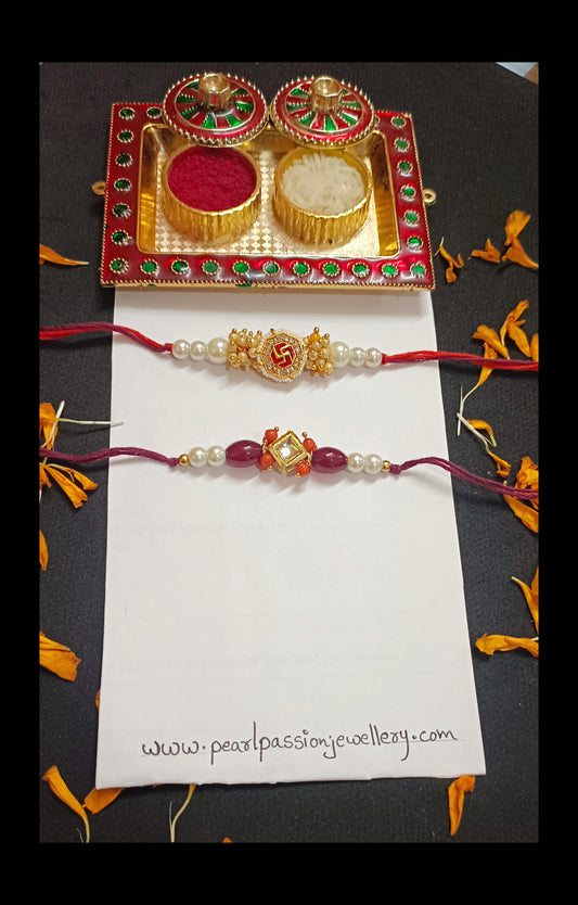 Combo of 2 Kundan Loreal Rakhi