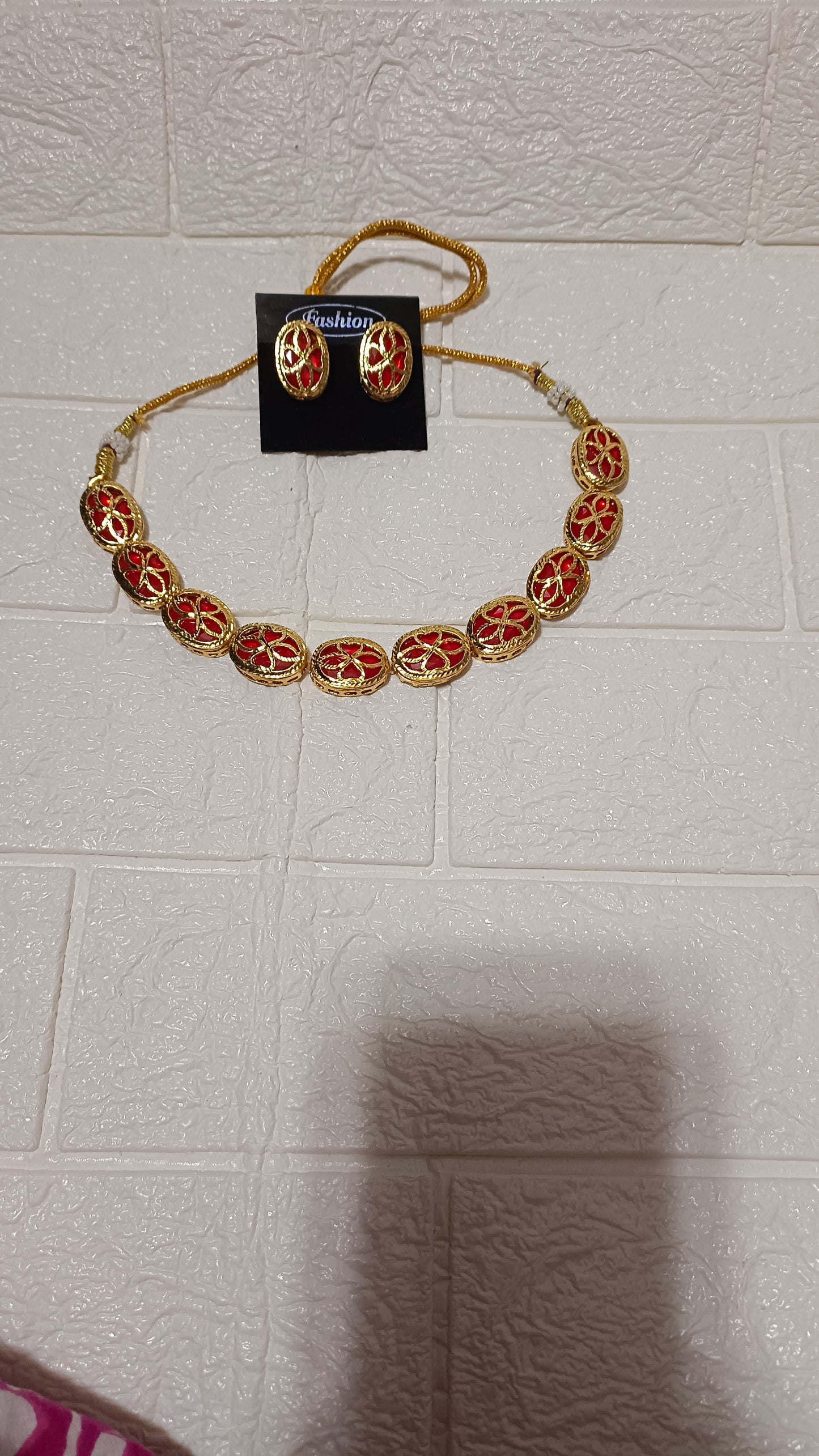 Gold-Plated Kundan Necklace Set