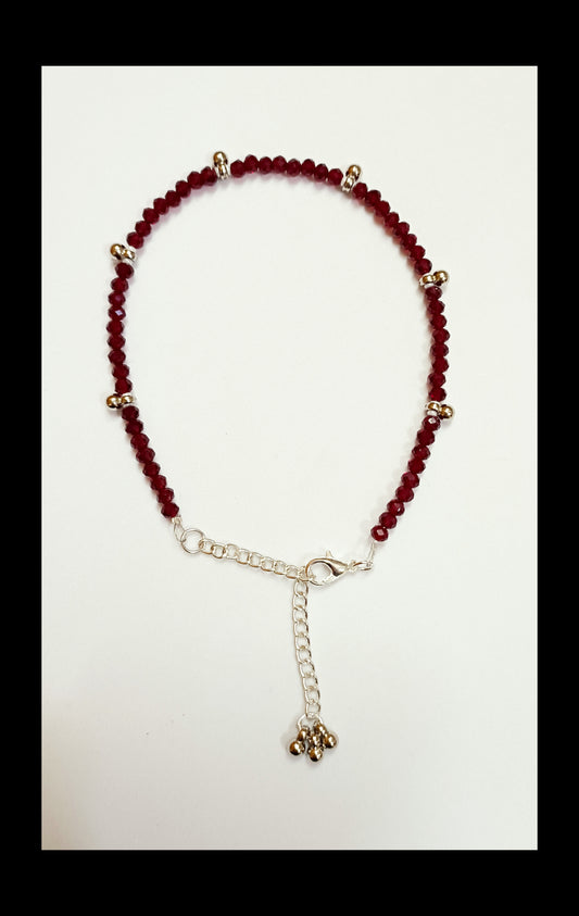 Crystal Beads Ghungroo Chain Anklet