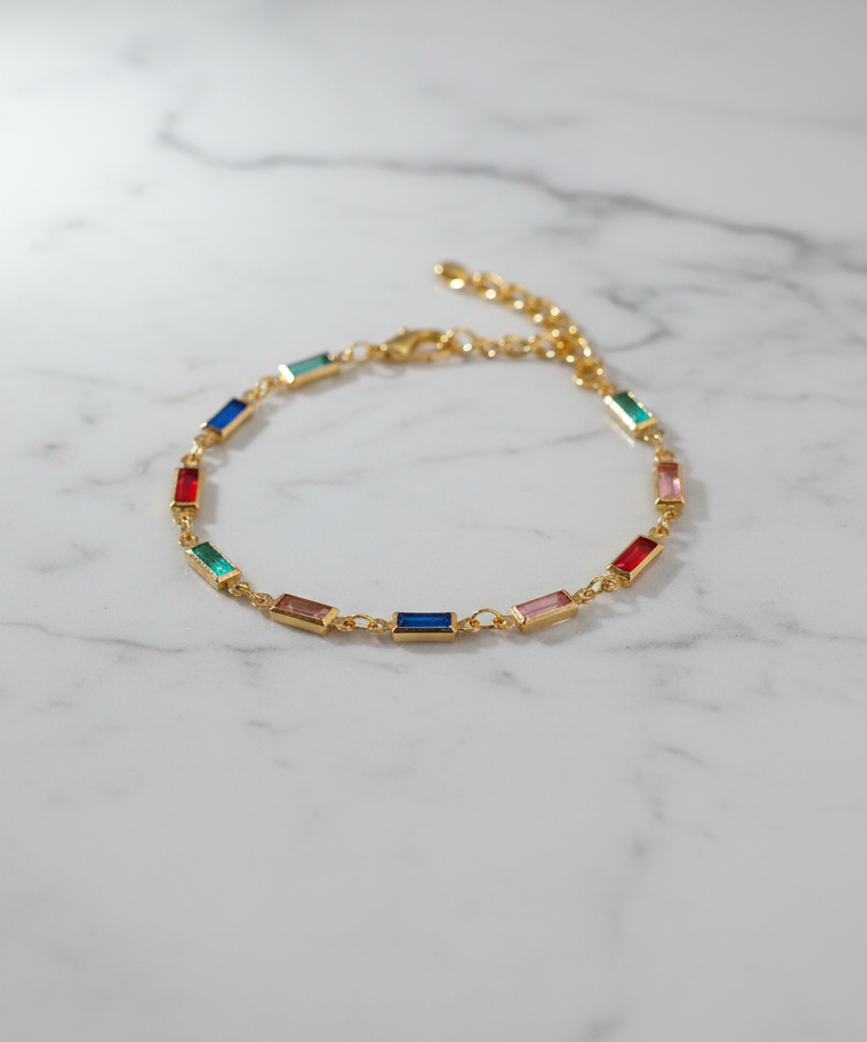Delicate Rectangle Shaped Colorful Bracelet