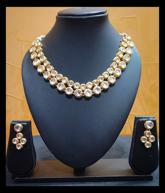 Double Layer Meenakari Kundan Necklace Set