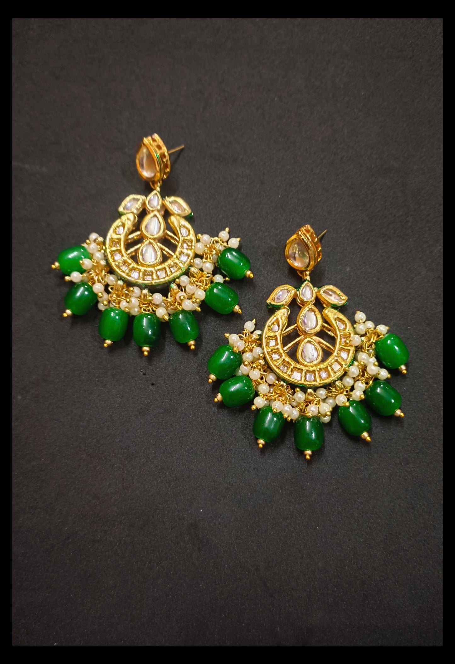 Exclusive Meenakari Kundan Chandbali Earrings