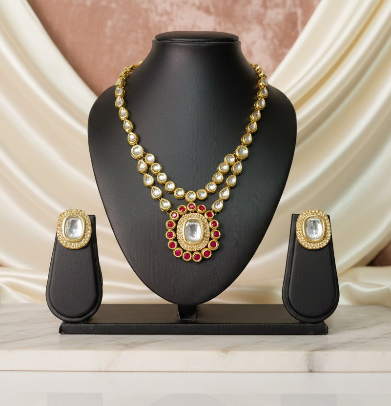 Exclusive Gold-Plated Meenakari Kundan Set