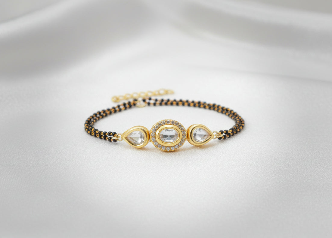 Meenakari Kundan Pendant Hand Mangalsutra