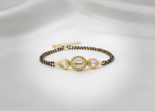 Meenakari Kundan Pendant Hand Mangalsutra