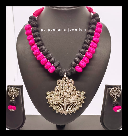 Oxidised Silver Plated Necklace Set