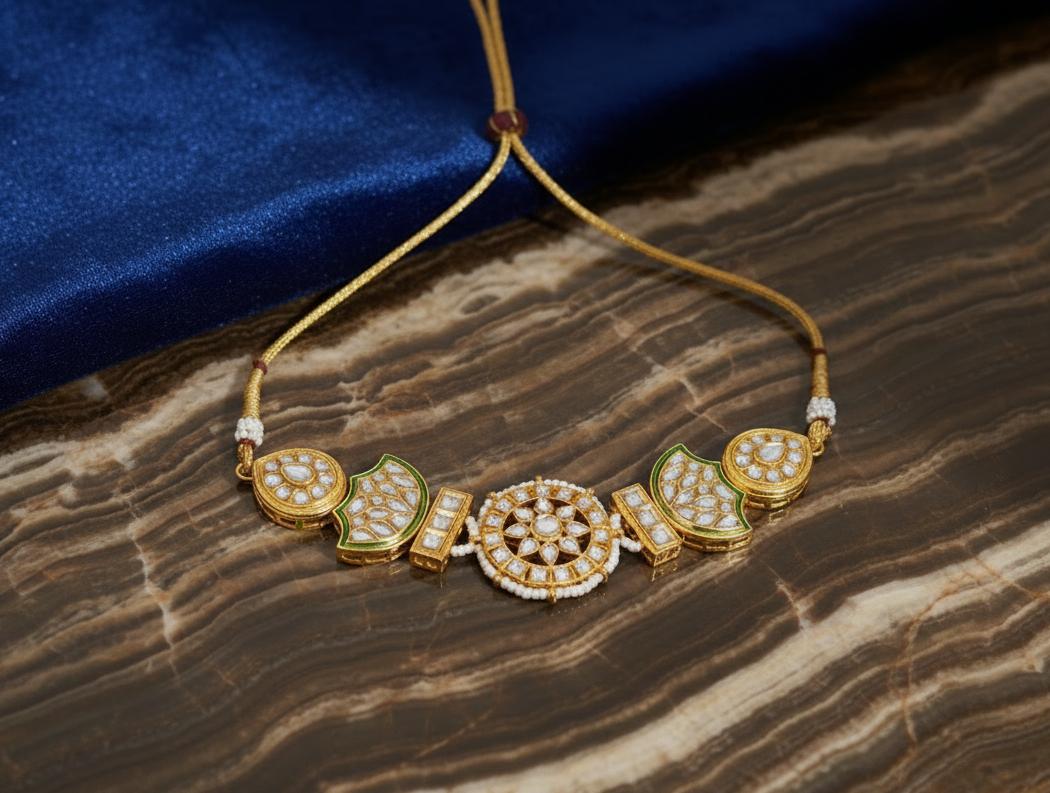 Gold-Plated Kundan Choker Set