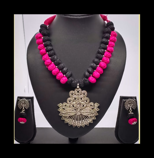 Oxidised Silver Plated Necklace Set