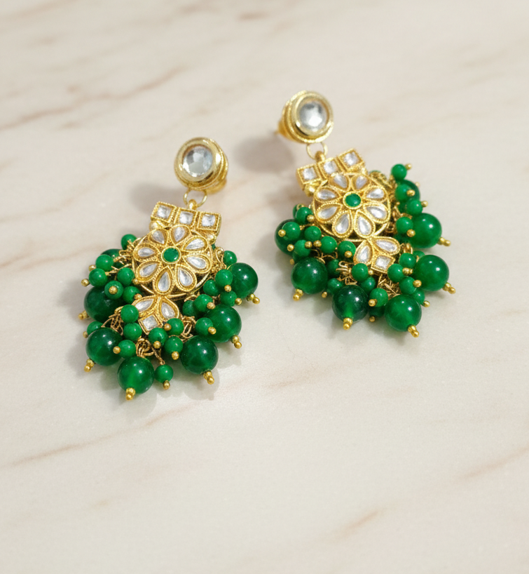V-Shape Kundan Earrings