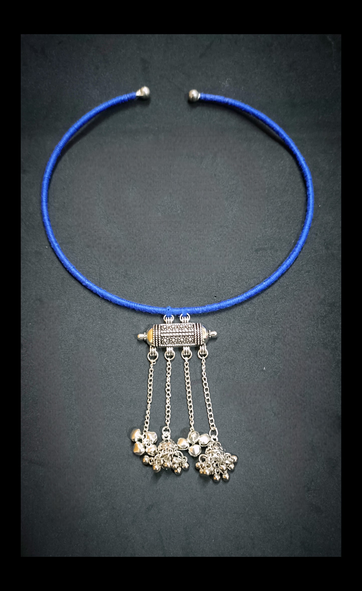 Oxidised Hasli Neckpiece